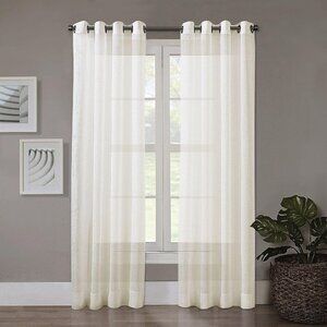 NWT Regal Home Voile` Sheer Grommet Top Single Curtain Panel Ivory 50" x 63"